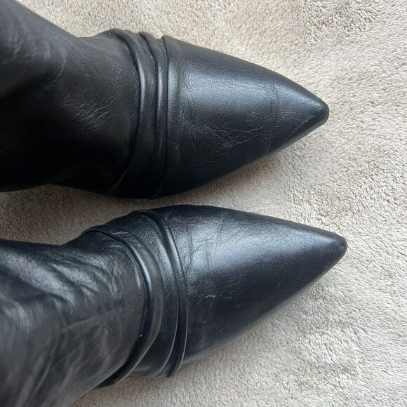 Zadig & Voltaire Paris Glimmer Black Leather Tall Heeled Boots Women 5.5 EU 36 - Picture 9 of 16